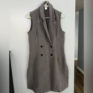 New York & Company Gray Sleeveless Blazer Coat Size XS/S